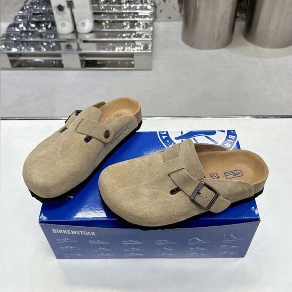 Birkenstock Boston Suede Taupe - Picture 1 of 4